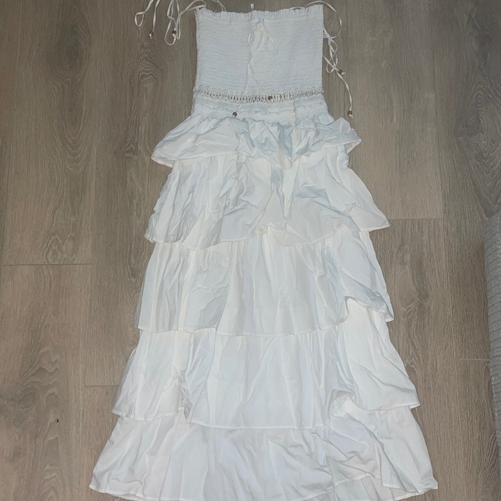 Free People white ruffle dress